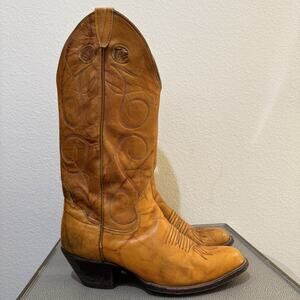 Vintage Camel Brown Cowboy Western Boots The Sanders Round Toe Women’s 9 E